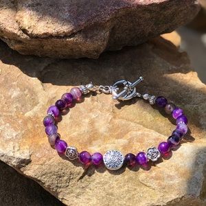 Purple Agate Toggle Bracelet